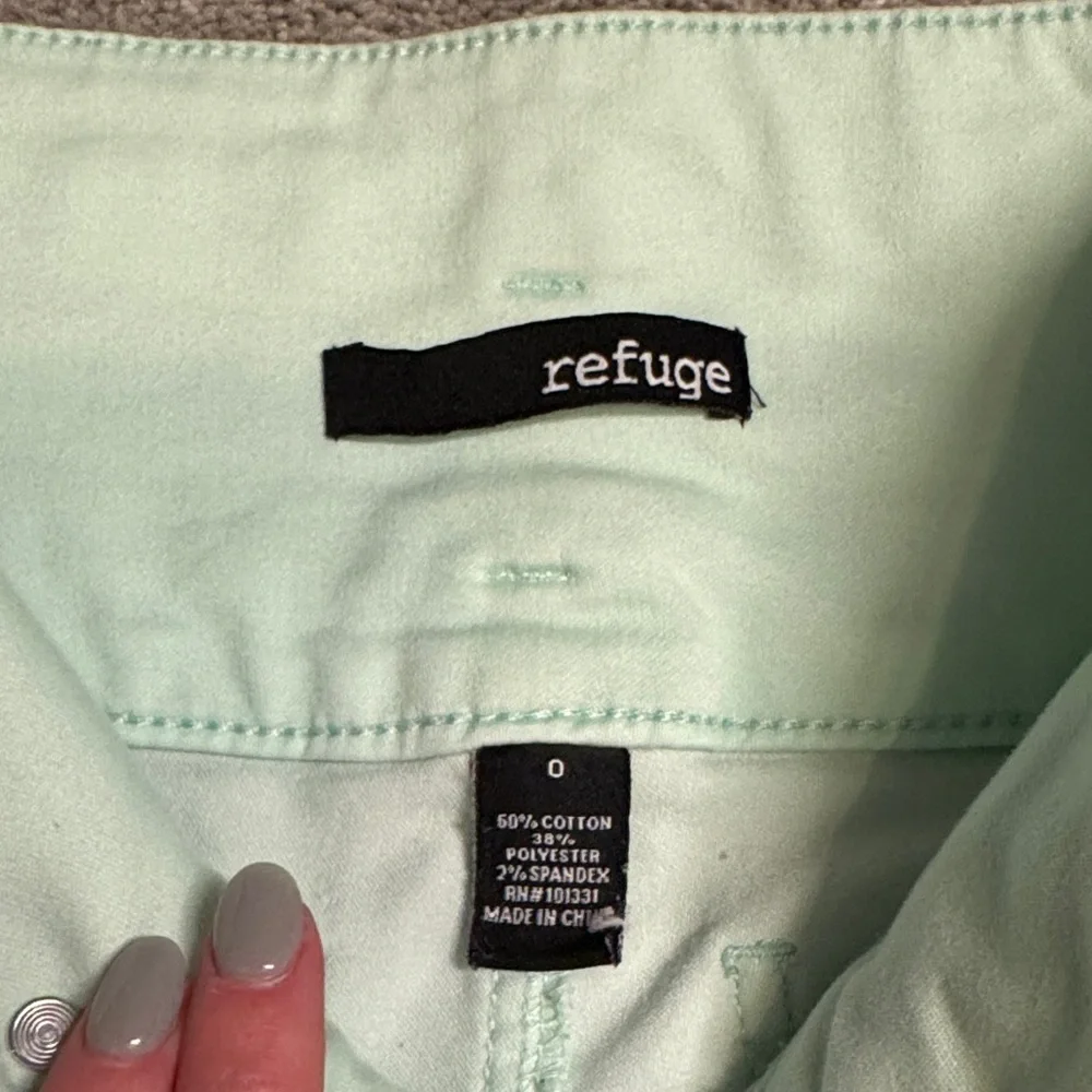 Refuge Light Green High-Waisted Stretch Shorts